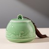 SILINE Genuine Longquan Celadon Airtight Container 20 oz/600ml,Green Porcelain Loose