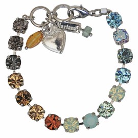 Mariana Rhodium Plated Forget Me Not Classic Tennis Crystal Bracelet, Gradient Multicolor 4252 1329ro, B-4252-1329-RO