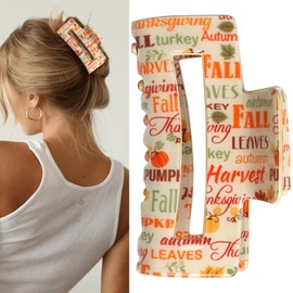Autumn Maple Leaf Hiar Clip Thanksgiving Turkey Hair Claw Clip Strong Hold Hair Barrette Clips for Women Fall Hair Accessories for Thick and Thin (Style 4, one size)