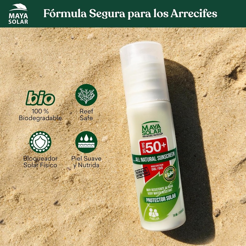 Maya Solar Bloqueador Solar 100% Ingredientes Naturales Minerales SPF 50+