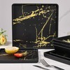 Yummost Melamine Dinnerware Sets - 12pcs Square Plates and Bowls