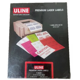 U-Line 900 Uline S-5628 Premium Laser Labels White 2  3/4” x 2  3/4”  NEW
