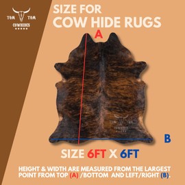 Cowhides Rug 6x6 Brindle Dark Natural Leather