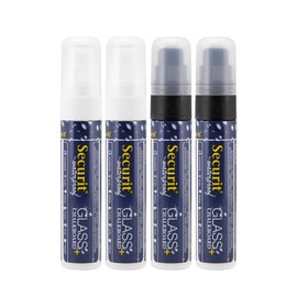 Securit Waterproof Glass + Chalkboard Markers, Large Nib, Wallet 4-Pack, 2 White/2 Black (SMA820-V4-BW)
