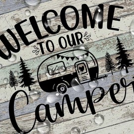 Bcsewcg Camper Shower Curtain, RV Shower Curtain, Camper Bathroom Accessories, Farmhouse Camping Shorter and Stall Fabric Bathroom Decor Hooks Included(48" W X 72" H)