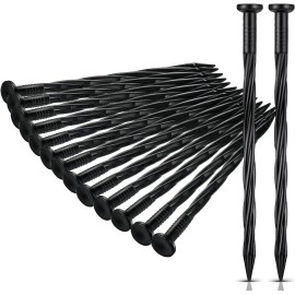 C-TechSolution 100 Pack 8 Inch Landscape Edging Stakes Plastic Garden Spikes Spiral Nylon Lands