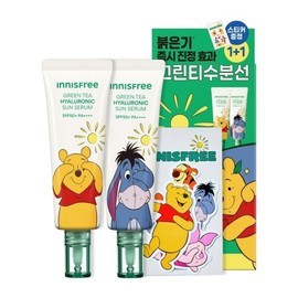 Innisfree Green Tea Hyaluronic Acid Soothing Moisture Sun Serum 50mL 2-Pack Winnie the Pooh Edition / 이니스프리 그린티 히알루론산 진정 수분 선세럼 50mL 2개 세트 곰돌이 푸 에디션