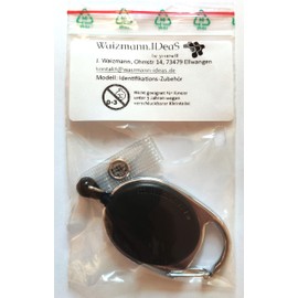 Waizmann.Ideas® Yo-yo-ID badge holder - yo-yo design with loop clip and rectractable reel.