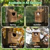 UUMENHA Durable Carbonized Cedar Owl House - 14.5×9×7.5 Inch Weather-Resistant
