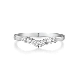 Ladies Wedding/Engagement Solid Sterling 925 Silver White Sapphire Wishbone Ring Sizes K to U (R)