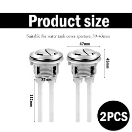 2 Pcs Toilet Flush Button, Toilet Flush System Replacement, Toilet Cistern Flush Parts, Dual Flush Toilet Push Buttons Replacement Toilet Water Tank Pressure Pumps Buttons For Toilet