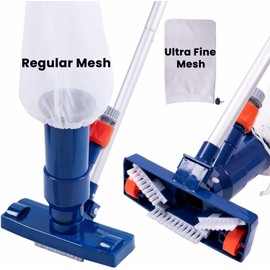 Upgraded Swimming Pool Spa Jet Vacuum Cleaner with Brush & 56" Pole,for Above Ground/Inflatable Pool,Hot Tub,Pond, Spa, Lake and Fountain