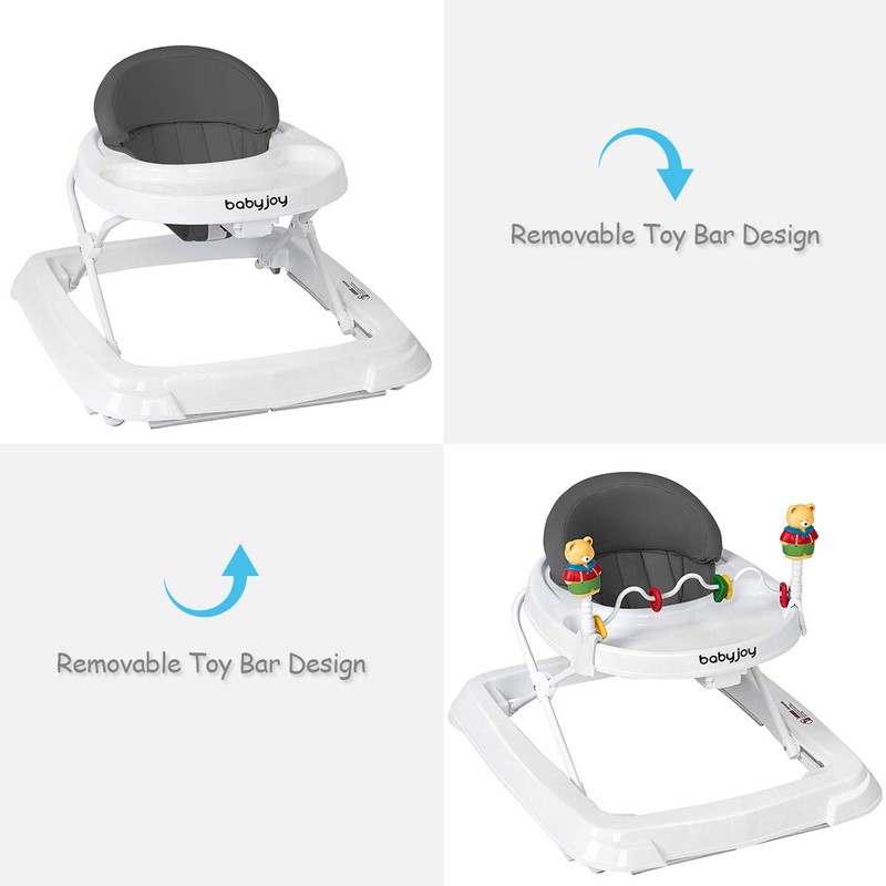 BABY JOY Baby Walker, Foldable Activity Walker with Adjustable Height,
