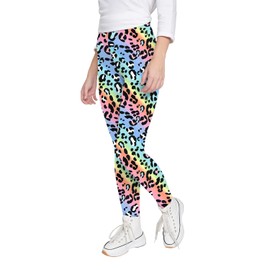 JESKIDS Girls Prints Leggings Casual Yoga Pants Tights Trousers for Kids in 6-7 Years Leopard Print