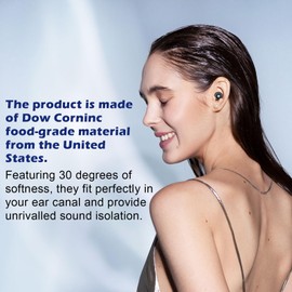 BIOBO Quiet Noise Cancelling Earplugs - Super Soft, Reusable Sleep Flexible Silicone Hearing Protection, Noise Sensitivity - 6 /S/M/L Tips - Reduces External Noise to 28db