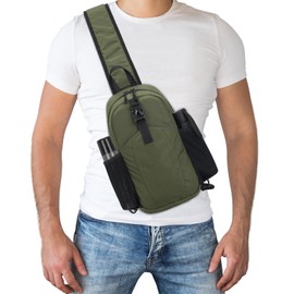 Peicees Crossbody Sling Backpack Sling Bag Travel Hiking Chest Bag Daypack, Army Green