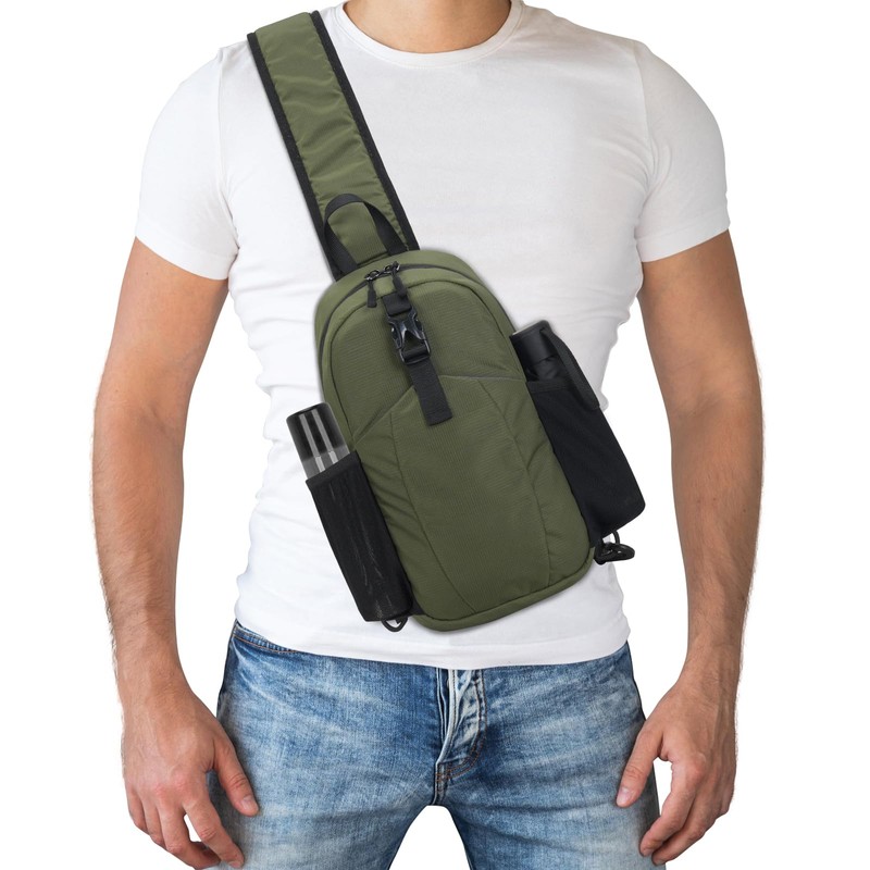 Peicees Crossbody Sling Backpack Sling Bag Travel Hiking Chest Bag