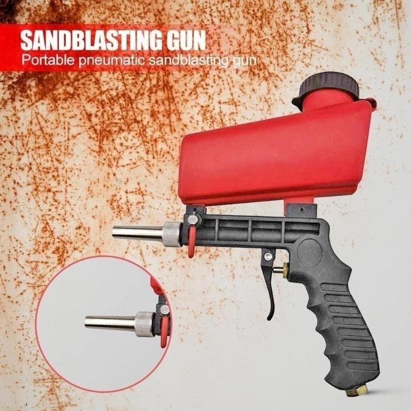 1/4" Air Sandblasting Gun, 90psi Gravity Pneumatic Sand Blaster, Small