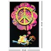 Mushroom Peace Frog - Flocked Blacklight Poster - 23" x