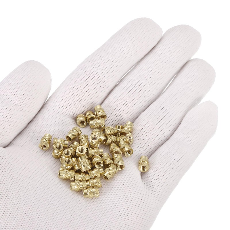 Sourcing Map Knurled Insert Nuts, 100pcs M3 x 6mm L