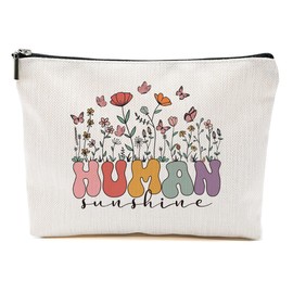 Human Sunshine Definition Inspirational Makeup Bag Cosmetic Bag Sunshine Encouragement Appreciation Gifts for Women Teacher Nurse Friend Teen Girls Organizer Zipper Makeup Toiletry Pouch