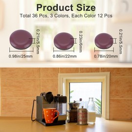 CREATCABIN 36Pcs 3 Sizes Appliance Slider for Kitchen Self Adhesive Small Appliance Sliders Easy to Move Space Saving Home Must Have Gadgets Furniture Protection Pads for Countertop Coffee Maker Brown