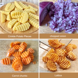 YUXIANLB Crinkle Cutter for Veggies, Large Crinkle Cutte, Easy Cut Stainless Steel Veggie French Fry Chopper Crinkles, Manual Wave Knife, Potato Wavy Slicer for Dough Waffle Vegetable Fruit