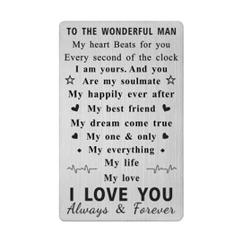 Husband Birthday Card Gifts for Him - I Love You Card for Man - Husband Birthday Wedding Anniversary Wallet Card Gifts