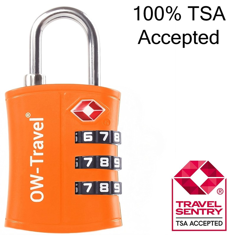 TSA Approved Luggage Locks (2 Pack) OW-Travel ABS 3 Digit