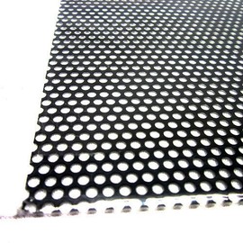 Aluminum Punching Plate, Round A-12, 7.9 x 11.8 x 0.02 inches (200 x 300 x 0.5 mm), Black