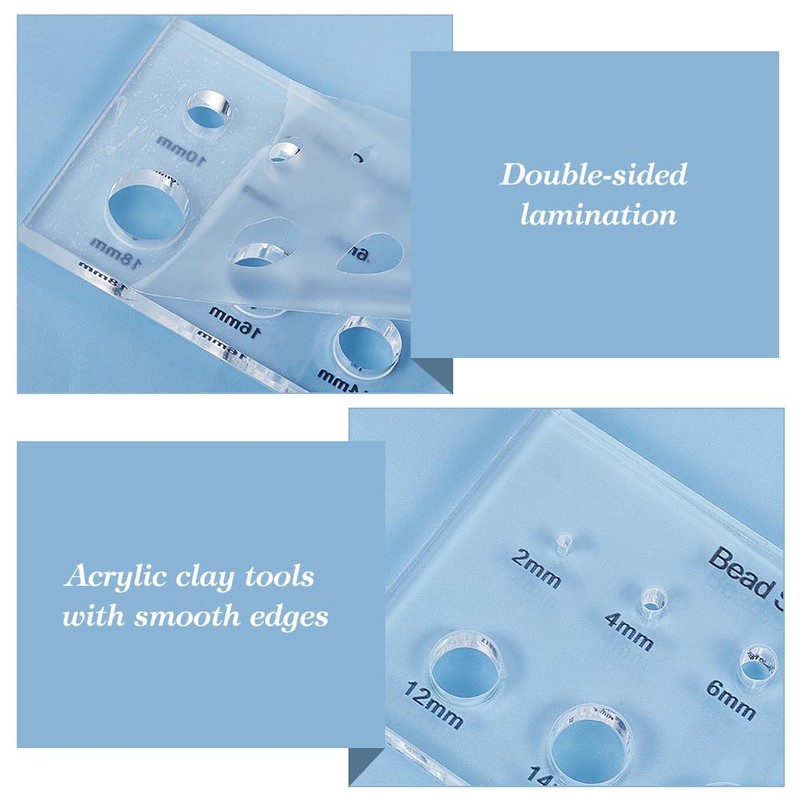 PH PandaHall 2pcs Bead Measuring Ruler Acrylic Measuring Tool Bead