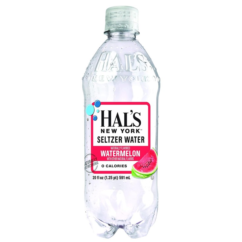 Hal's New York Seltzer Water, Watermelon Sparkling Water, 20 Fl