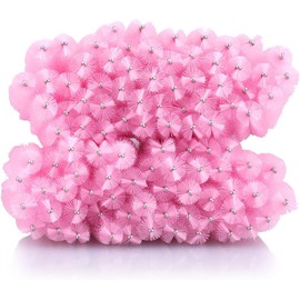 50 varitas de cristal desechables para pestañas y cejas, brocha para extensiones de pestañas de maquillaje (rosa)