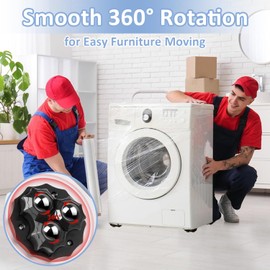 4 Pack Castor Wheels, Heavy-Duty Furniture Wheels, Castors 360° Rotatable, No Punching Required, Furniture Moving Wheel Set Of 4 With 150Kg Load Capacity, For Moving, Tables, Sofas, Cabinets