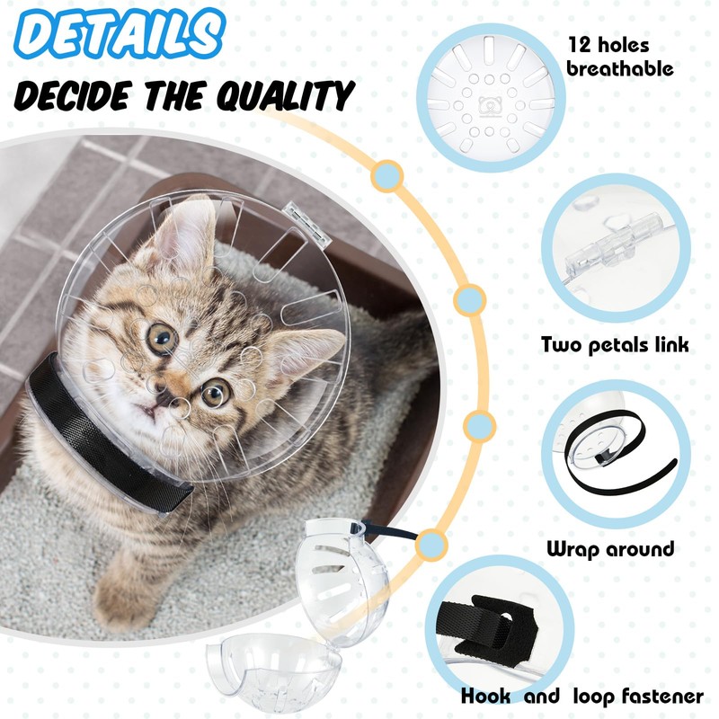 8 Pcs Cat Muzzle Set with Adjustable Cat Bathing Bag