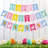 3 PCS Happy Easter Banner, with Rabbit Bunny Carrot Garland