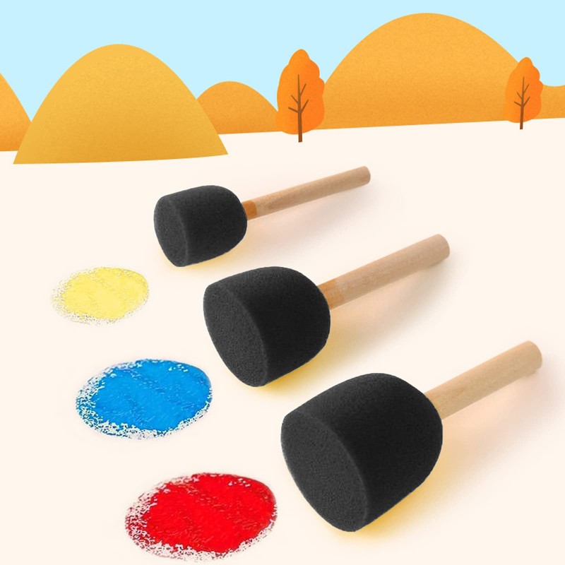 WAFJAMF 20 Pcs Assorted Size Round Sponges Brush Set, 4