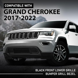 G-PLUS Front Lower Grille & Bumper Grill Bezel Compatible with Jeep Grand Cherokee 2017-2022 Black 5ZM53SZ0AA