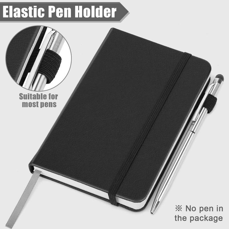 OMEYA (2 Pack) Pocket Notebook Notepad,3.5" x 5.5" Ruled PU