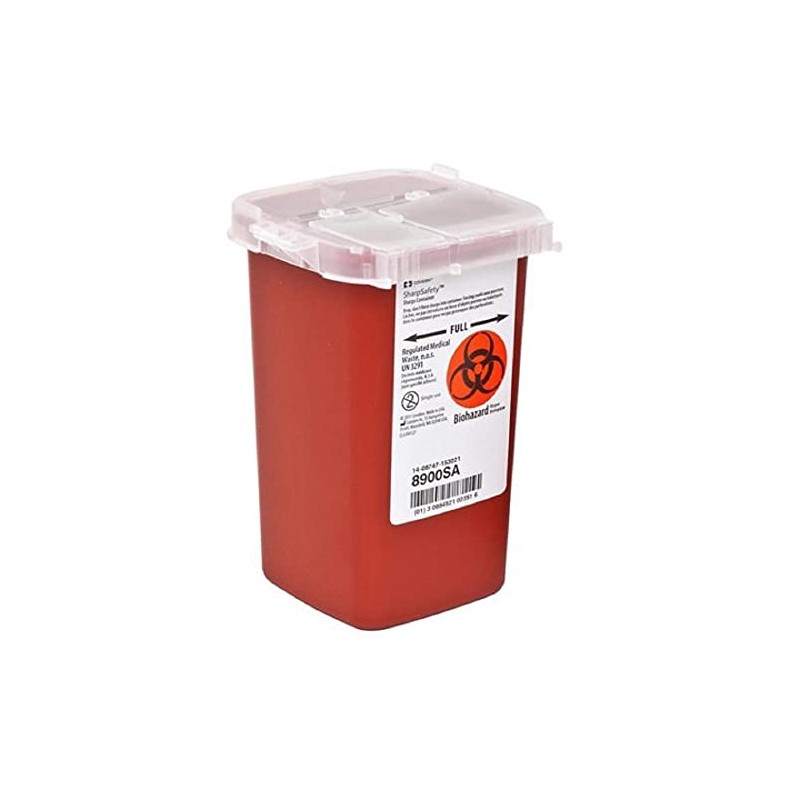 Kendall Phlebotomy Sharps Containers 1 Qt Clear Lid -