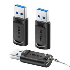NIMASO NAD21D214 USB Type-C Converter Adapter (Set of 3) (USB 3.0 High Speed Data Transfer), QC3.0 Rapid Charging, Type C Female to USB 3.0 Male Conversion Adapter, Small Size, Compatible with