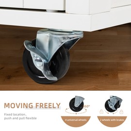 Shintenchi Kitchen Island Cart with Storage,Rolling Kitchen Island Side Table on Wheels with Large Worktop,Storage Cabinet,Towel Rack and Drawers for Kitchen,Dinning Room,Black