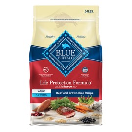 Blue Buffalo Life Protection Formula Adult Dry Dog Food, Helps Build and Maintain Strong Muscles, Made with Natural Ingredients, Beef & Brown Rice Recipe, 34-lb. Bag