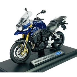 Welly Triumph Tiger Explorer 1200 Touring Blue with Socket 1:18 1/18 Metal Model Motorcycle Die Cast New in Box