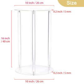 YourGift Plant Stand Indoor Outdoor, Acrylic Planter Stand for Indoor Plants, Heavy Duty Plant Holder Shelf for Flower Pots Corner Display Rack for Living Room Balcony Garden Patio (Clear Round)
