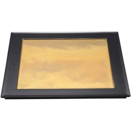 J-kitchens J-kitchens Shaku0 Furnace-Edge Appetizer Plate, Gold Yunbuchi Black, Made in Japan, 11.8 inches (29.9 cm)