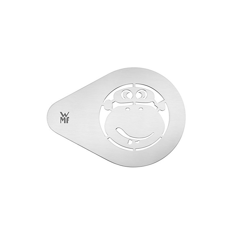 WMF Plantillas Capuccino Monkeyside Set de 2, Acero Inoxidable Pulido,
