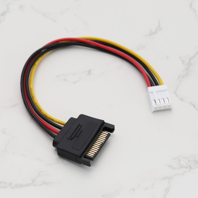 VGOL 3Pcs 20cm 4 Pin Floppy to 15 Pin SATA