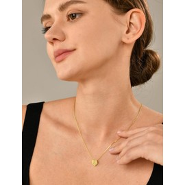 YL Initial Necklace 925 Sterling Silver Heart Letter Pendant 18K Gold X Alphabet Necklace for Women, Metal, cubiu zirconia