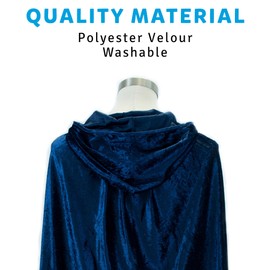 Everfan Kids Cosplay Hooded Cloak Cape - Navy Blue